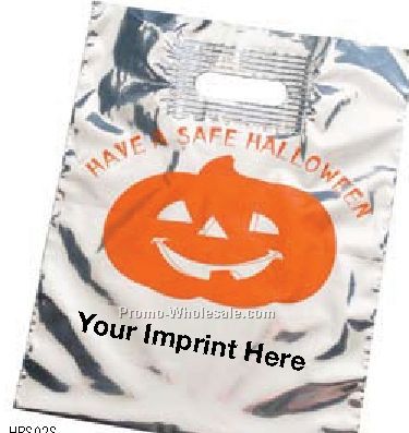 12"x15" Silver Reflective 2 Mil. Have A Safe Halloween Bags