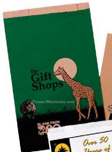 14"x3"x21" Custom Printed Natural Kraft Merchandise Bags W/ 3" Gusset