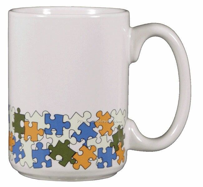 15 Oz El Grande With Color Puzzle Pieces Around Base