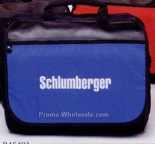 16"x13"x6" Royal Blue/Black Midway Computer Briefcases /Blank