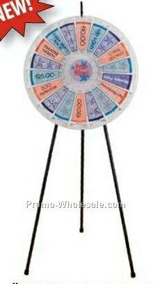18-slot White Floor Stand Prize Wheel (31")
