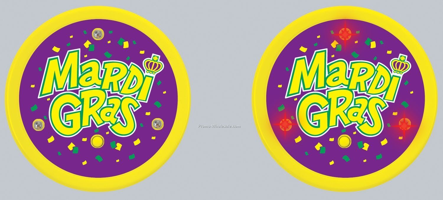 2-1/4" Flashing Mardi Gras Button