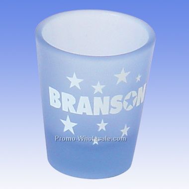 2 Oz Shot Glass - Frosted Blue