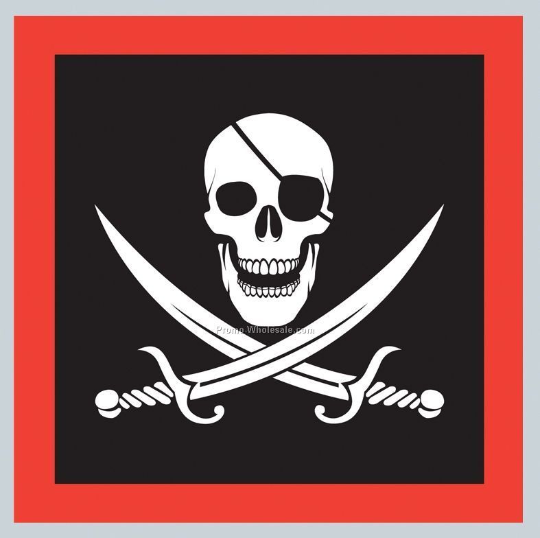 2 Ply Pirate Luncheon Napkins W/ Skull & Crossed Cutlasses