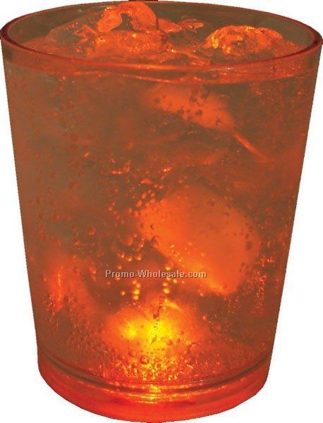 20 Oz. Orange Light Up Blinking Pint Glass W/ 5 LED Lights