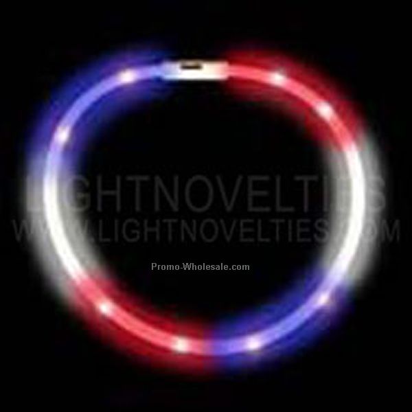 27" LED Light Necklace - Red/ White/ Blue