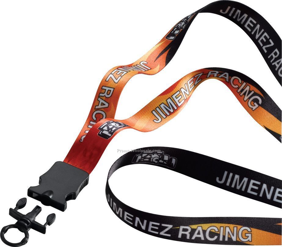 3/4" Dye Sublimated Lanyard With Snap Buckle Release & O-ring