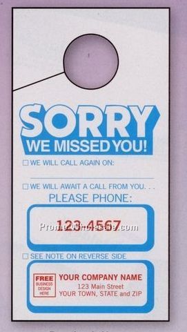 3"x6" "sorry" Doorknob Hanger