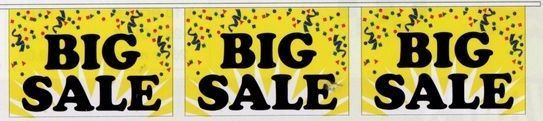 30' Stock Printed Confetti Pennants - Big Sale