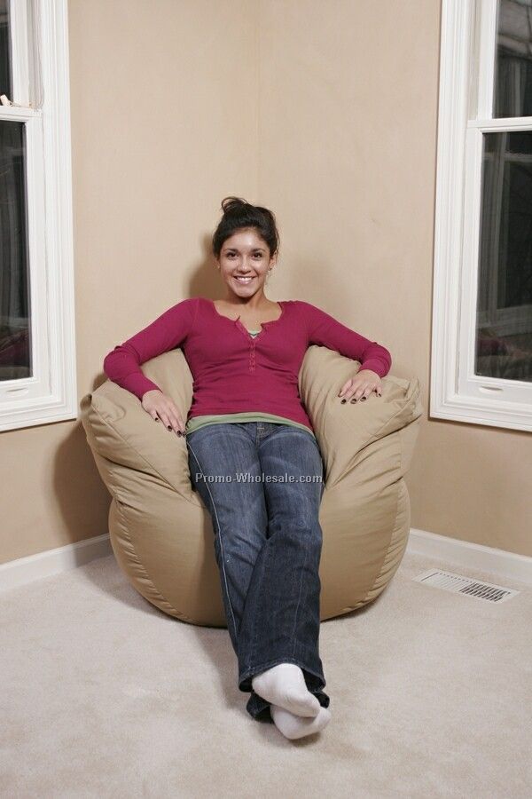 30"x36"x32" Twill Reanne Bean Bag Chair (Embroidered)