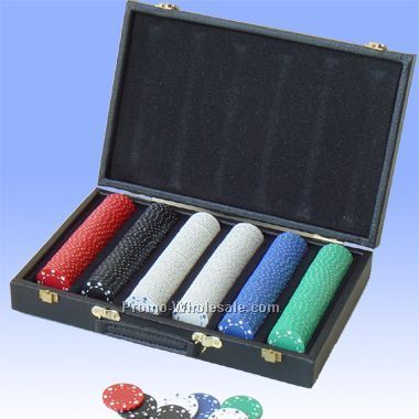 300 Pcs Poker Chips W/ Alligator Case (Screened)