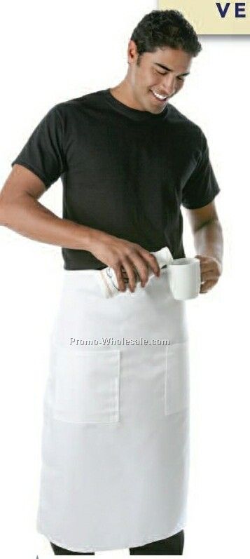 32"x28" Two Pocket Bistro Apron (Black)