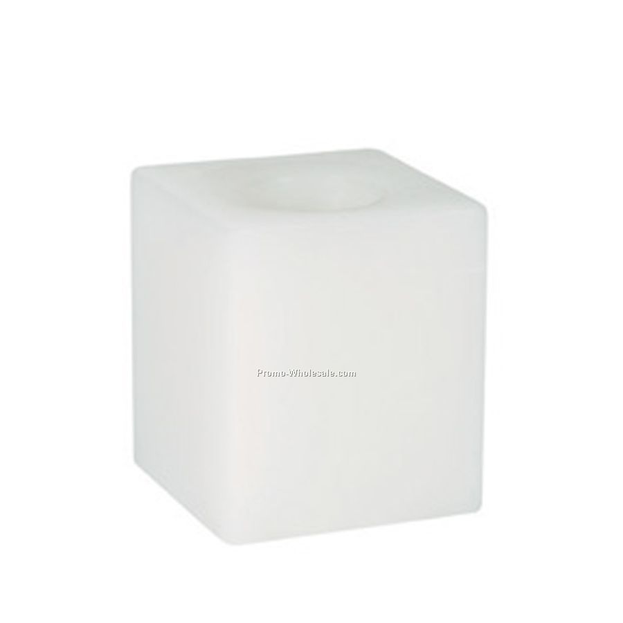 4" Square Solid Wax Flameless Battery Operated Candle - Vanilla Scent