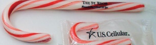 5-1/2" Candy Cane W/ Imprinted Wrapper