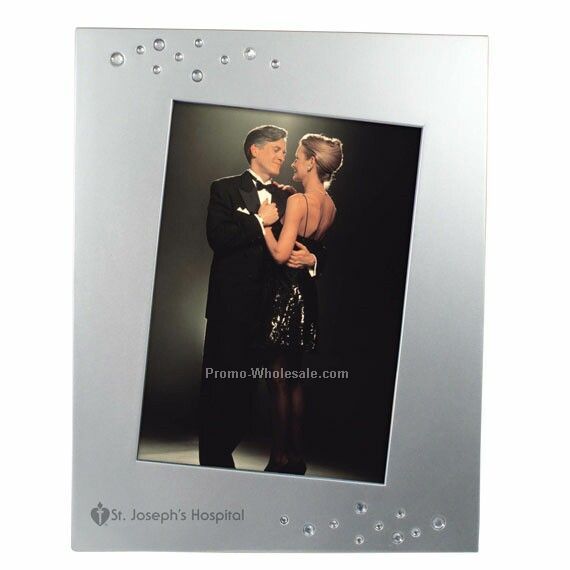 5x7 Silver Or Black Photo Frame W/Gemstones