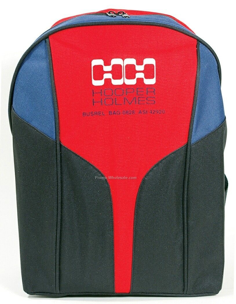600d Polyester One Zip Backpack W/Pvc Backing