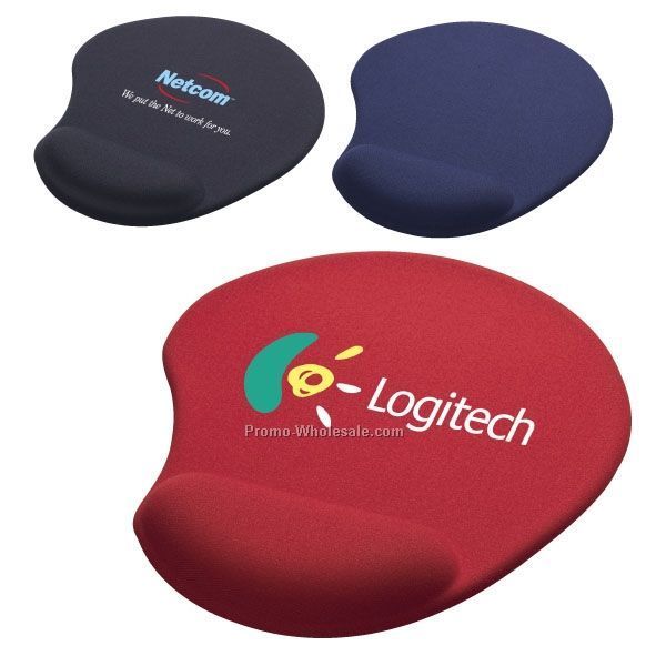 7-1/2"x9" Solid Jersey Gel Mouse Pad With Wrist Rest