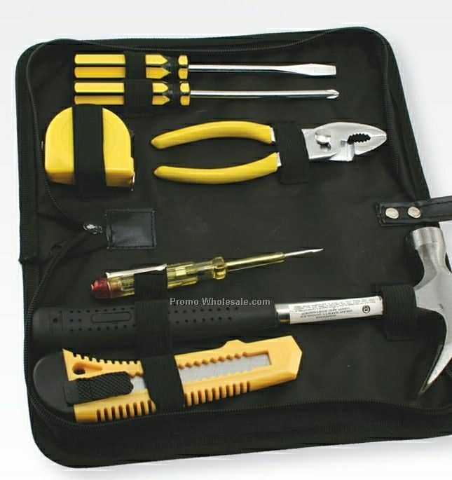 7 Piece Tool Set For Home Or Office In Zipper Bag
