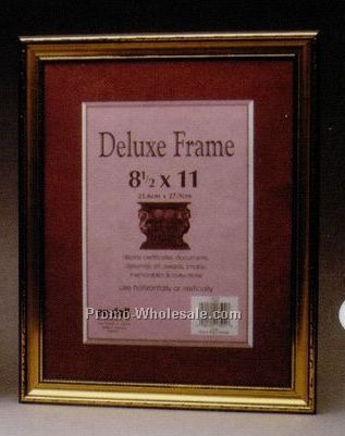8-1/2"x11" Deluxe Document Frame (Gold/ Black)
