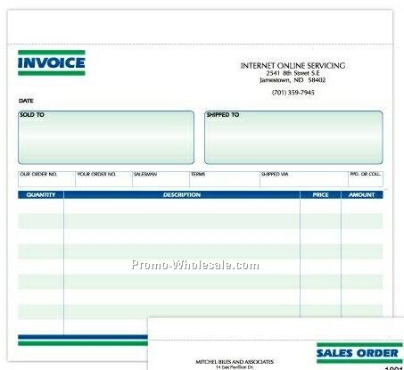 8-1/2"x7" 2 Part Invoice Formatted Snap Set