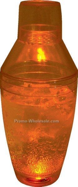 8 Oz. Clear/ Orange Light Up Drink Shaker