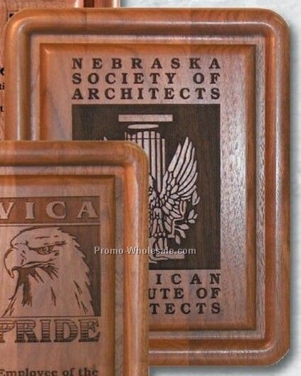 8"x10" Designer Solid Walnut Recognition Plaque W/ Rounded Edges