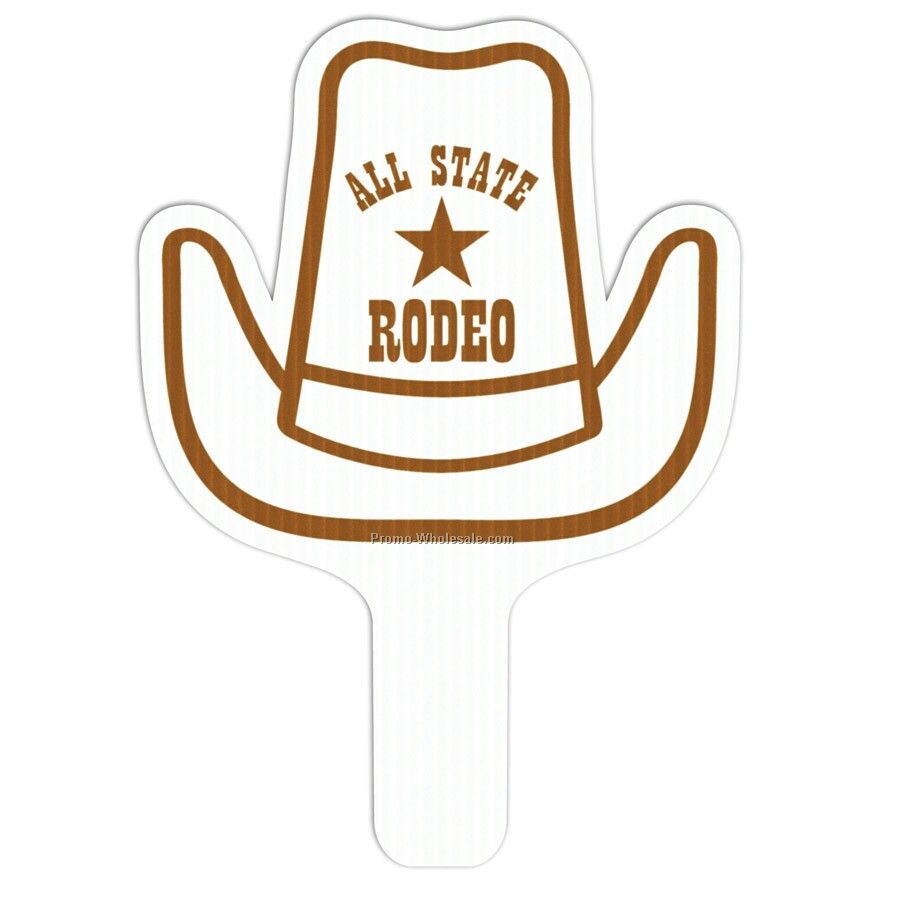 8"x12" Western Hat Standard Hand Fan