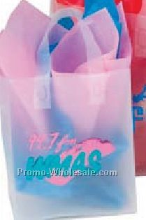 8"x4-3/4"x10" 4 Mil. Frosted Flexi-loop Shopping Bag W/ Soft Loop Handle