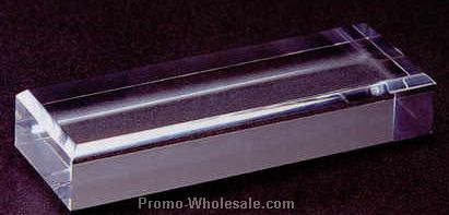 Acrylic Specialty Base (Beveled Top) 3/4"x6"x3" - Clear