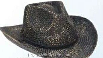 Aged Black Straw U-shape-it Straw Hat (One Size Fit Most)