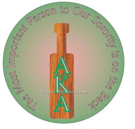 Alpha Kappa Alpha Sorority Paddle Round Mirror W/ Full Mirror Back (2-1/2")