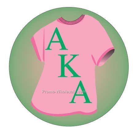 Alpha Kappa Alpha Sorority Shirt Badge W/ Metal Pin (2-1/2")