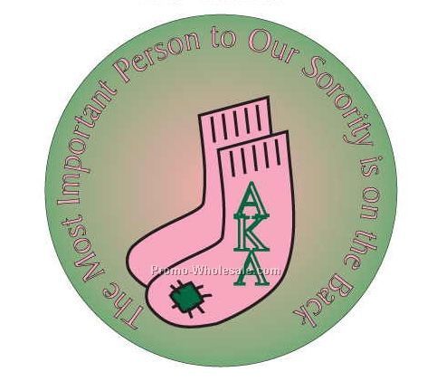 Alpha Kappa Alpha Sorority Socks Round Mirror W/ Full Mirror Back (2-1/2")