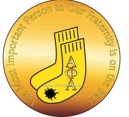 Alpha Phi Alpha Fraternity Socks Round Mirror W/ Full Mirror Back (2-1/2")