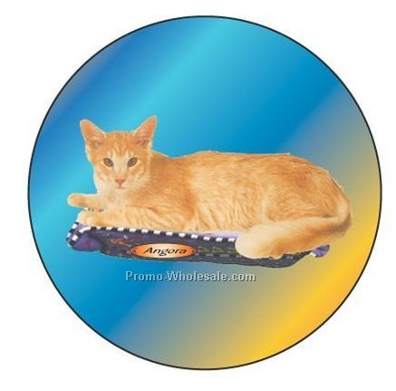 Angora Cat Badge W/ Metal Pin (2-1/2")
