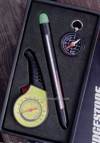 Auto Gift Set (Compass/ Tire Gauge/ Map Measurer)