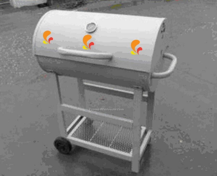 Barbecue Grill - Barrel With Front & Side Handles, Mesh Bottom Shelf