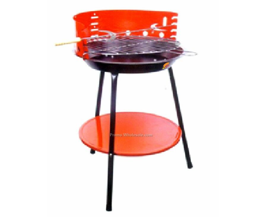 Barbecue Grill - Round With Red Accents