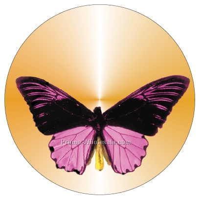 Black & Purple Butterfly Badge W/ Metal Pin (2-1/2")