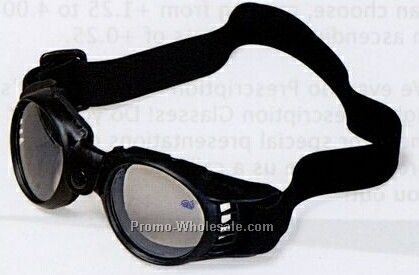 Black Rubber Frame Goggles W/ Shock Absorbent Guard & Clear Lenses