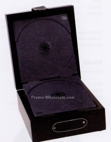 Black Wooden CD Box W/Leather On Top