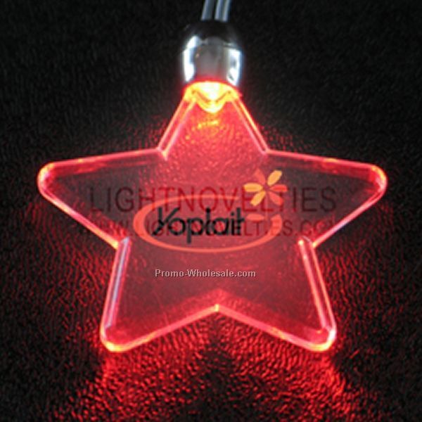 Blinking Red Light Up Star Pendant Necklace