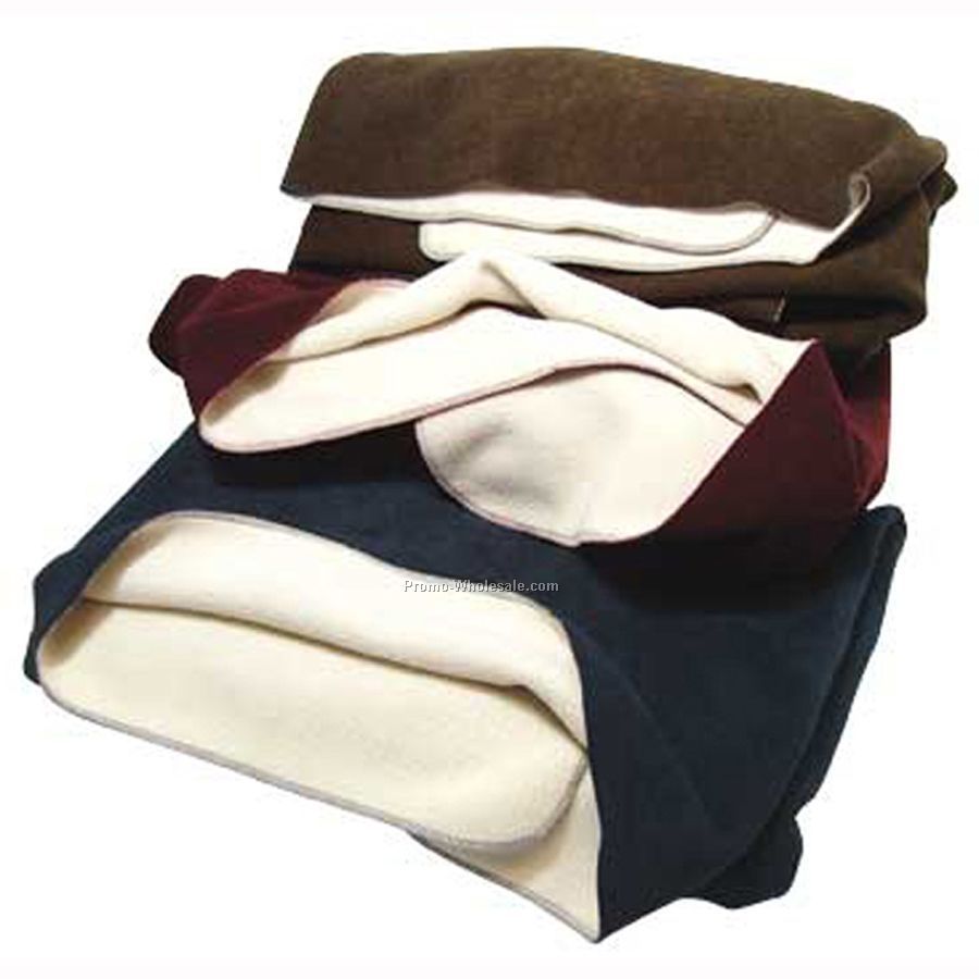Bonded Fleece Reversible Blanket With Sherpa Fleece Lining