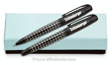 Boutique Stealth Ballpoint And Rollerball Pen Set