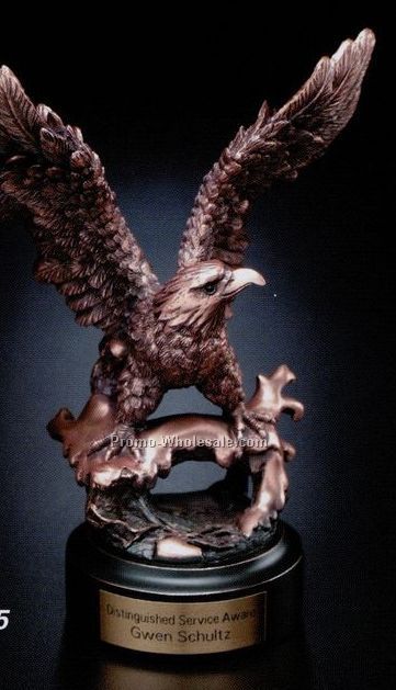 Bronze Plated Perched Eagle Award 7-1/2"