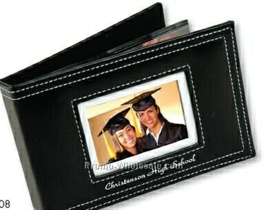 Cameo Cover Photo Album W/ White Stitching (Holds 6"x4" Photos)