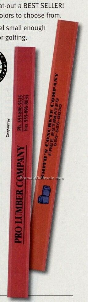 Carpenter Flat Solid White Pencil W/ Red Lead
