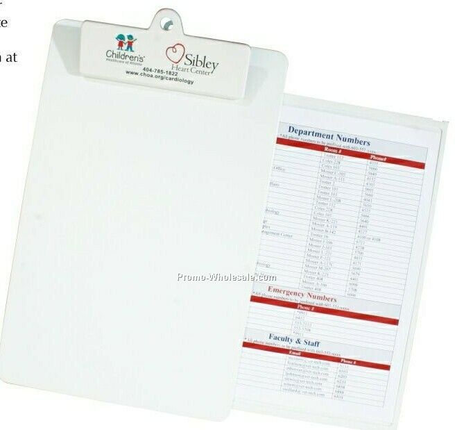 Clipboard With Sliding Tray - Square Plastic Clip (9"x14"x1/4")