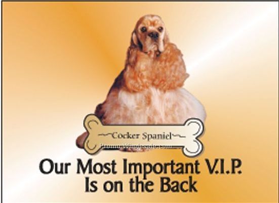 Cocker Spaniel Photo Hand Mirror W/ Full Back Mirror (3-1/8"x2-1/8")