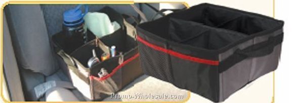 Collapsible Front Seat Caddy W/ Adjustable Dividers